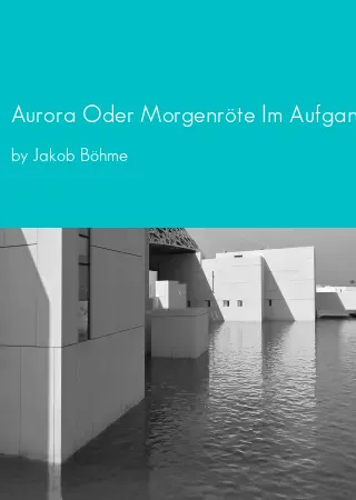 Aurora Oder Morgenröte Im Aufgang by Jakob Böhme pdf Book