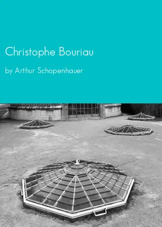 Christophe Bouriau by Arthur Schopenhauer pdf Book