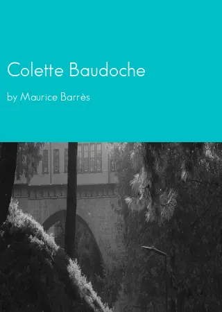 Colette Baudoche by Maurice Barrès pdf Book