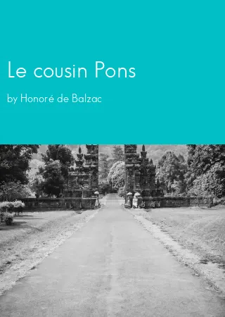 Le cousin Pons by Honoré de Balzac pdf Book