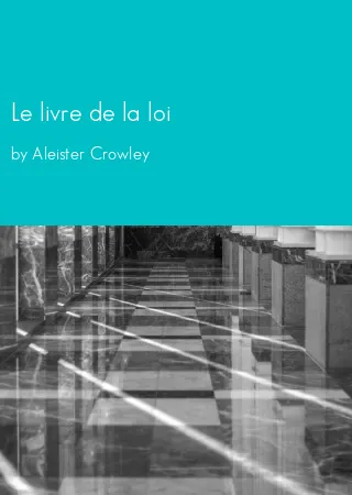 Le livre de la loi by Aleister Crowley pdf Book