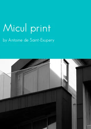 Micul print by Antoine de Saint-Exupery pdf Book