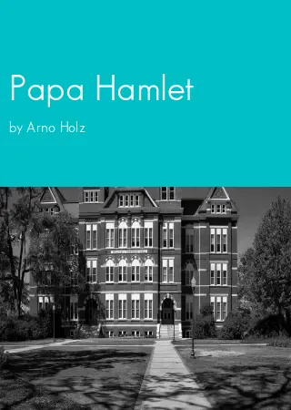 Papa Hamlet by Arno Holz pdf Book