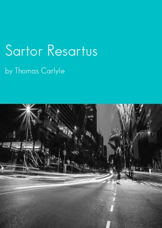 Sartor Resartus by Thomas Carlyle pdf Book